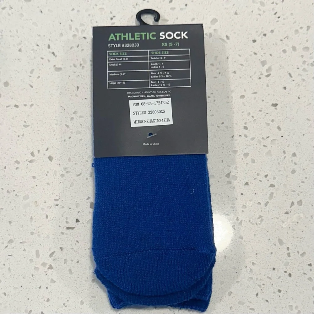 High Five Kids' Athletic Blue Socks - Size: XS (5-7)